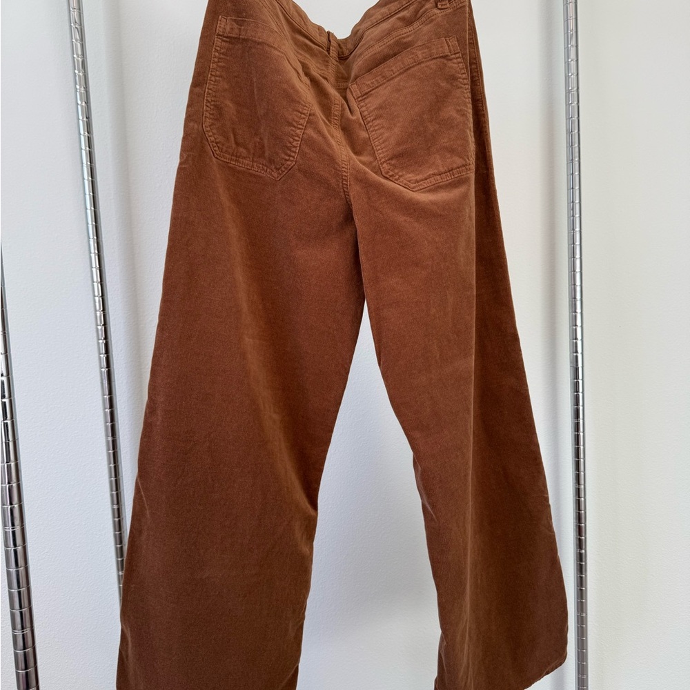 FRAME Le Slim Palazzo Patch Pocket High Waist Wide Leg Corduroy Jeans - Picture 7 of 9